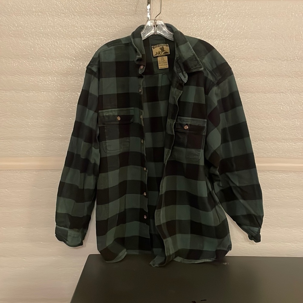 mens green and black flannel